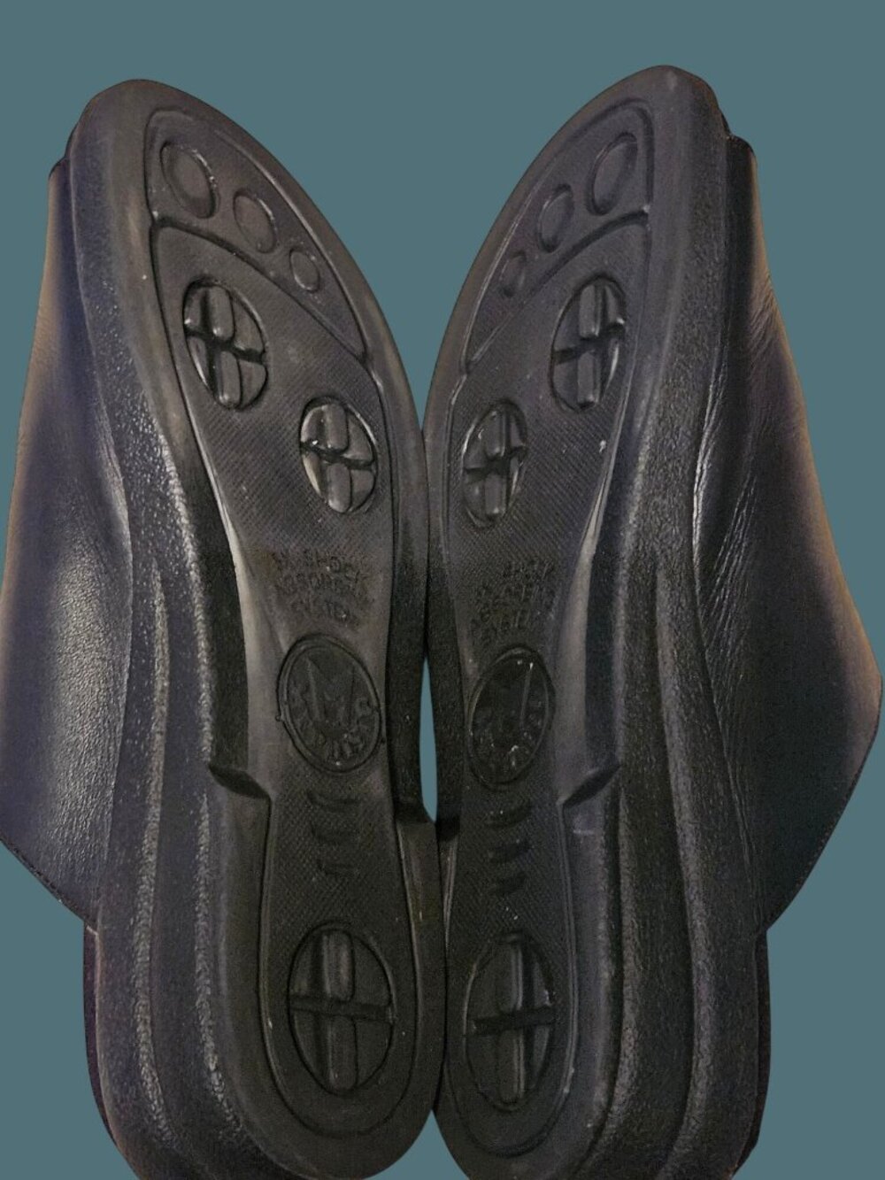 Mephisto Black Leather Open Toe Slide Mule Wedge Comfy Sandals Women US 9 /EU 39 - Picture 4 of 14
